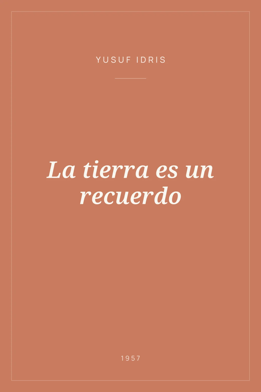 Portada de La tierra es un recuerdo