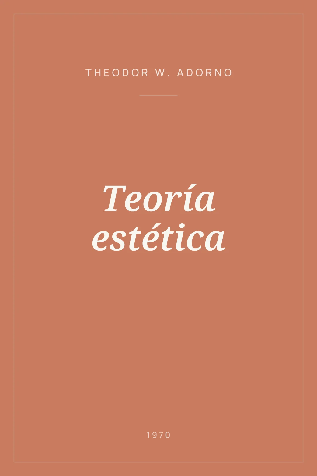 Portada de Teoría estética