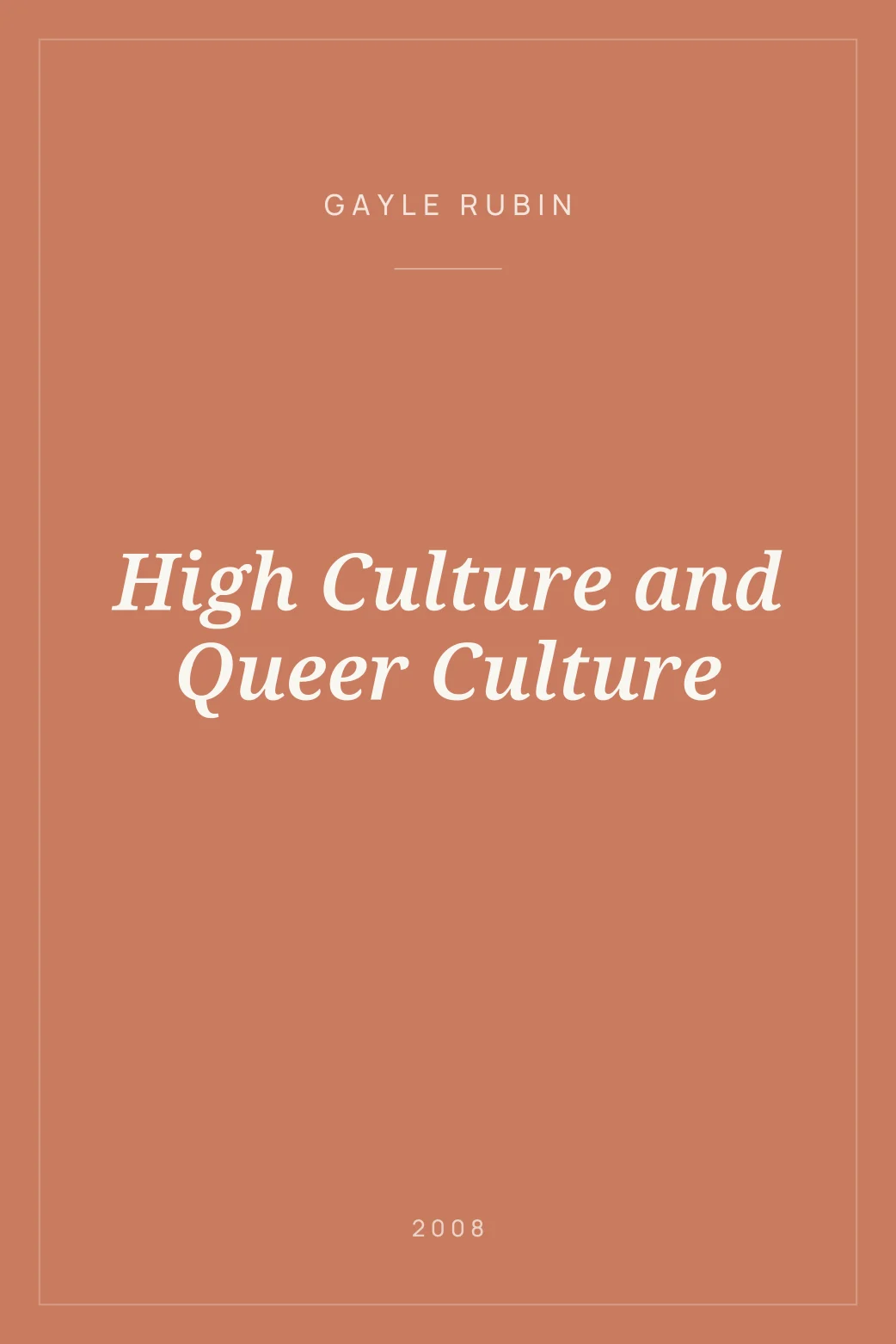 Portada de High Culture and Queer Culture
