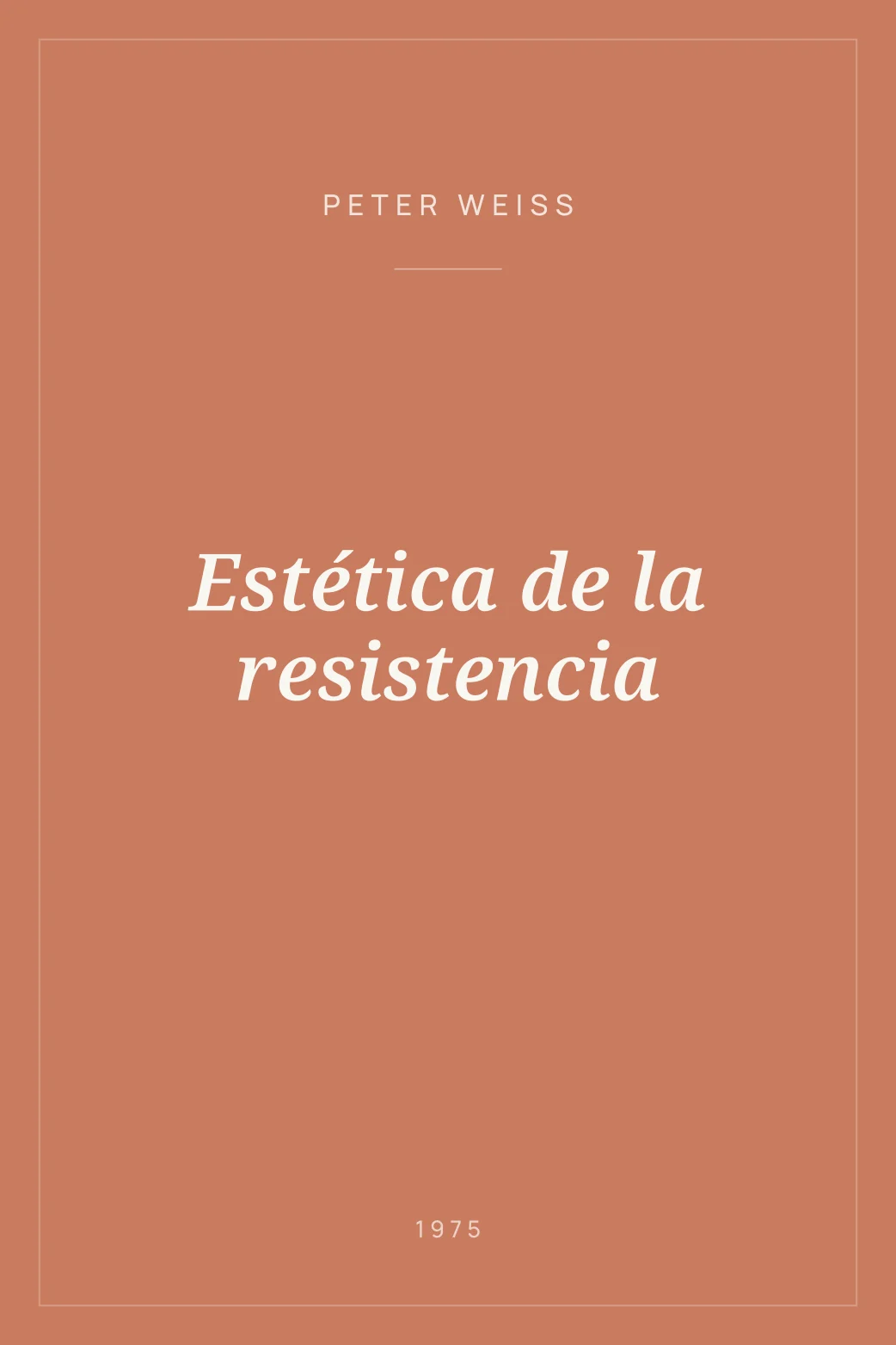 Portada de Estética de la resistencia