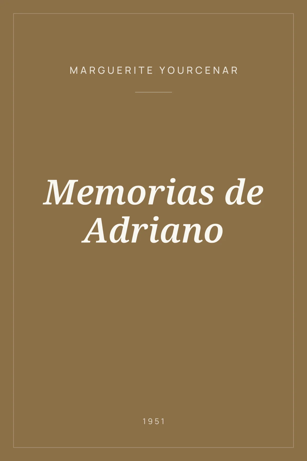 Portada de Memorias de Adriano