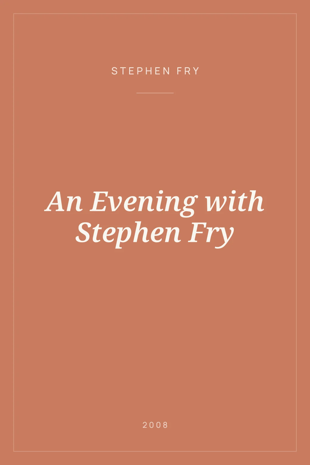 Portada de An Evening with Stephen Fry
