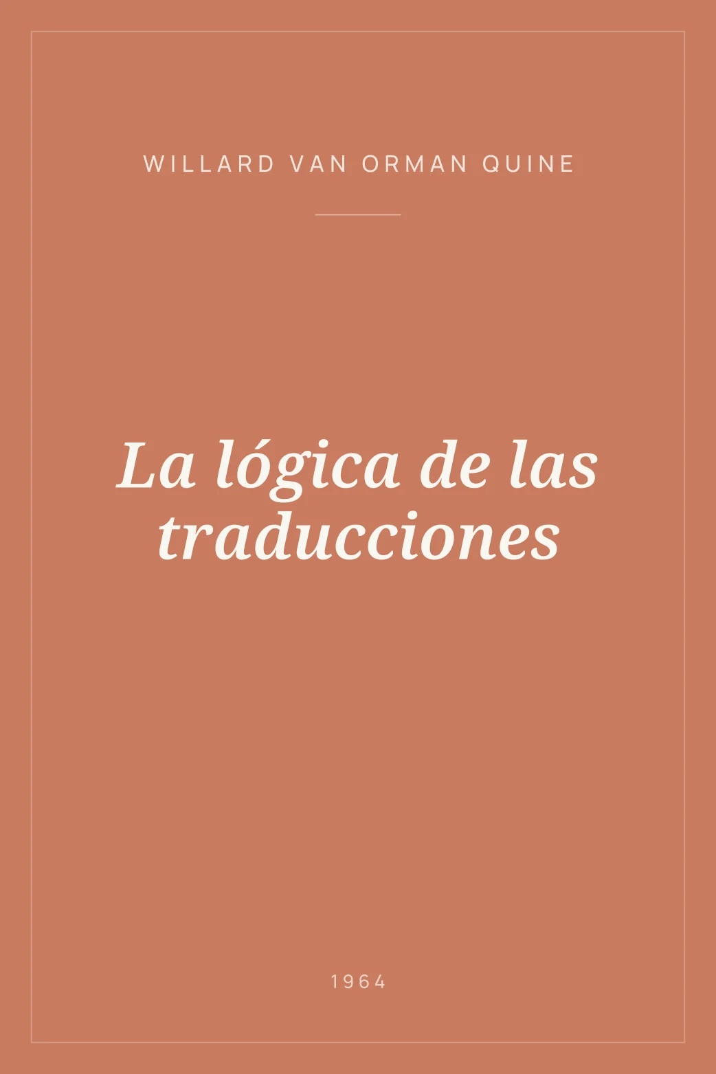 Portada de La lógica de las traducciones