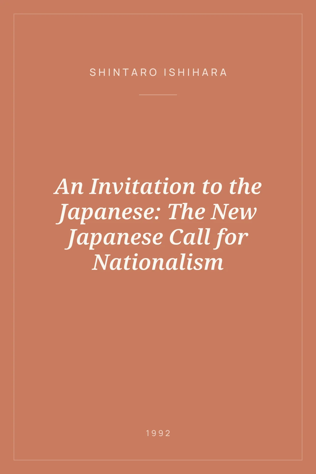 Portada de An Invitation to the Japanese: The New Japanese Call for Nationalism