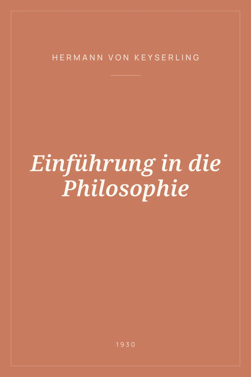 Portada de Einführung in die Philosophie