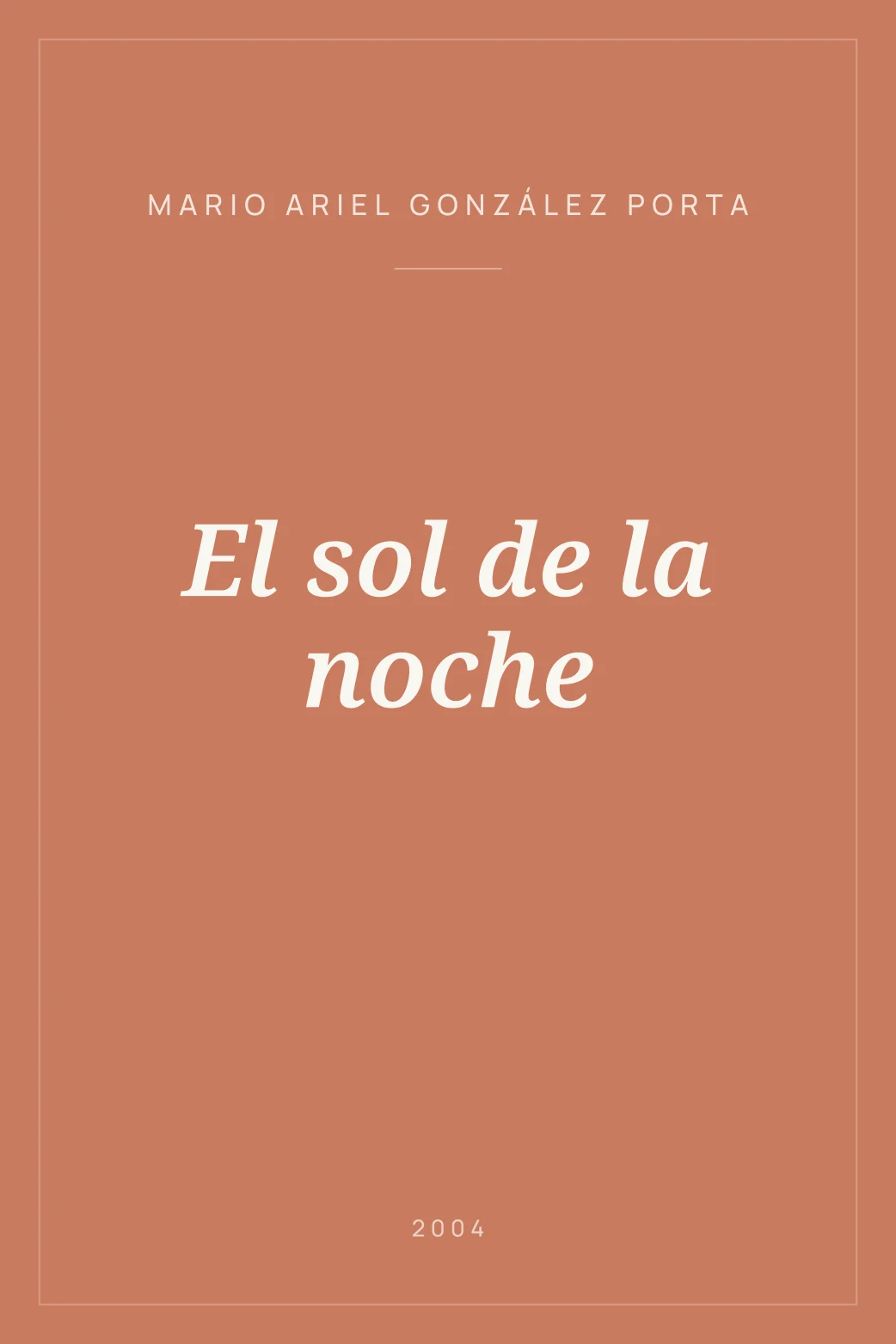 Portada de El sol de la noche