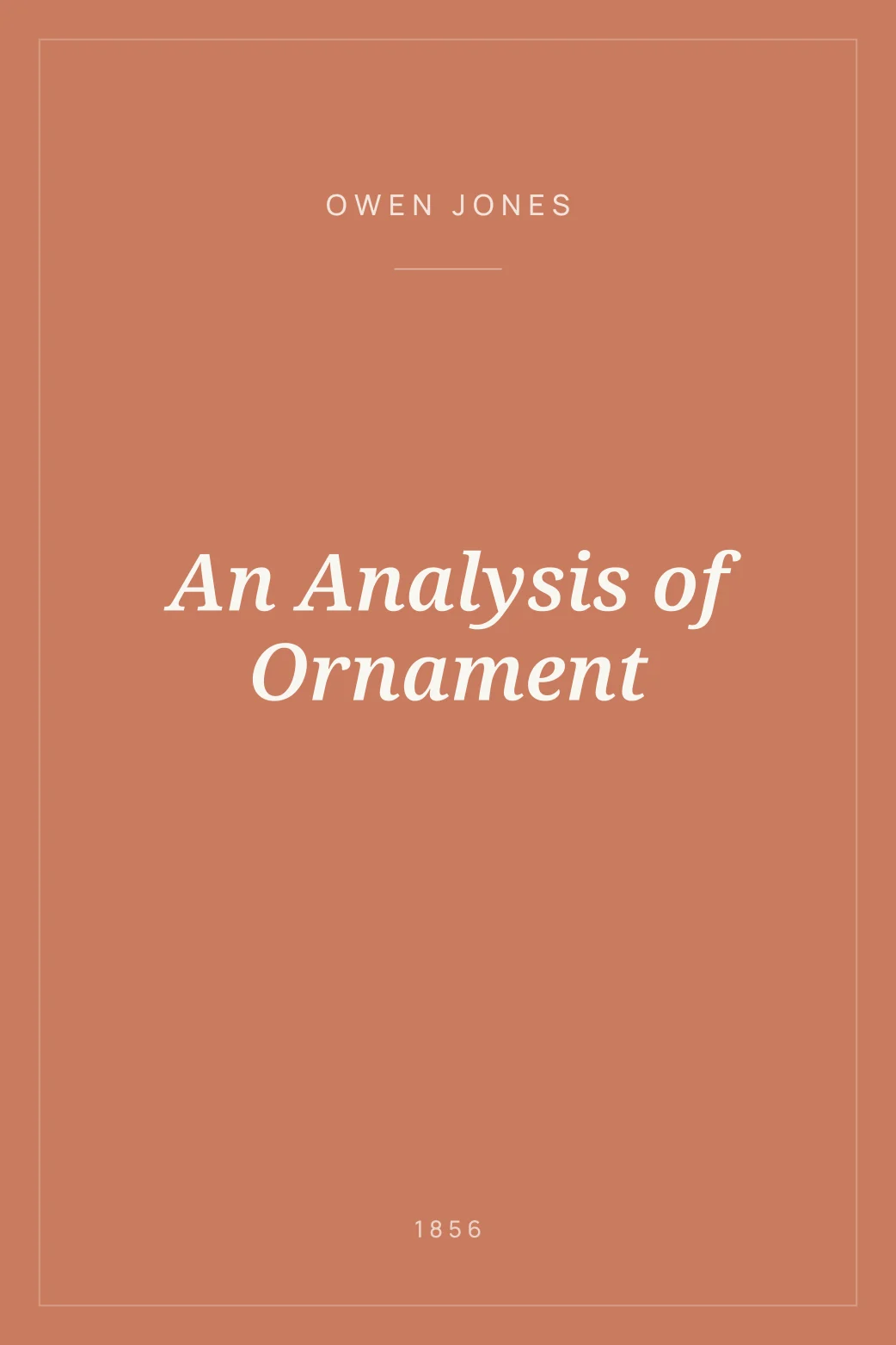 Portada de An Analysis of Ornament