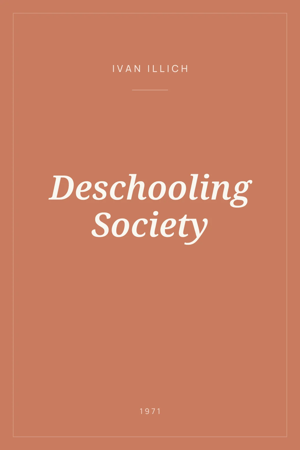 Portada de Deschooling Society