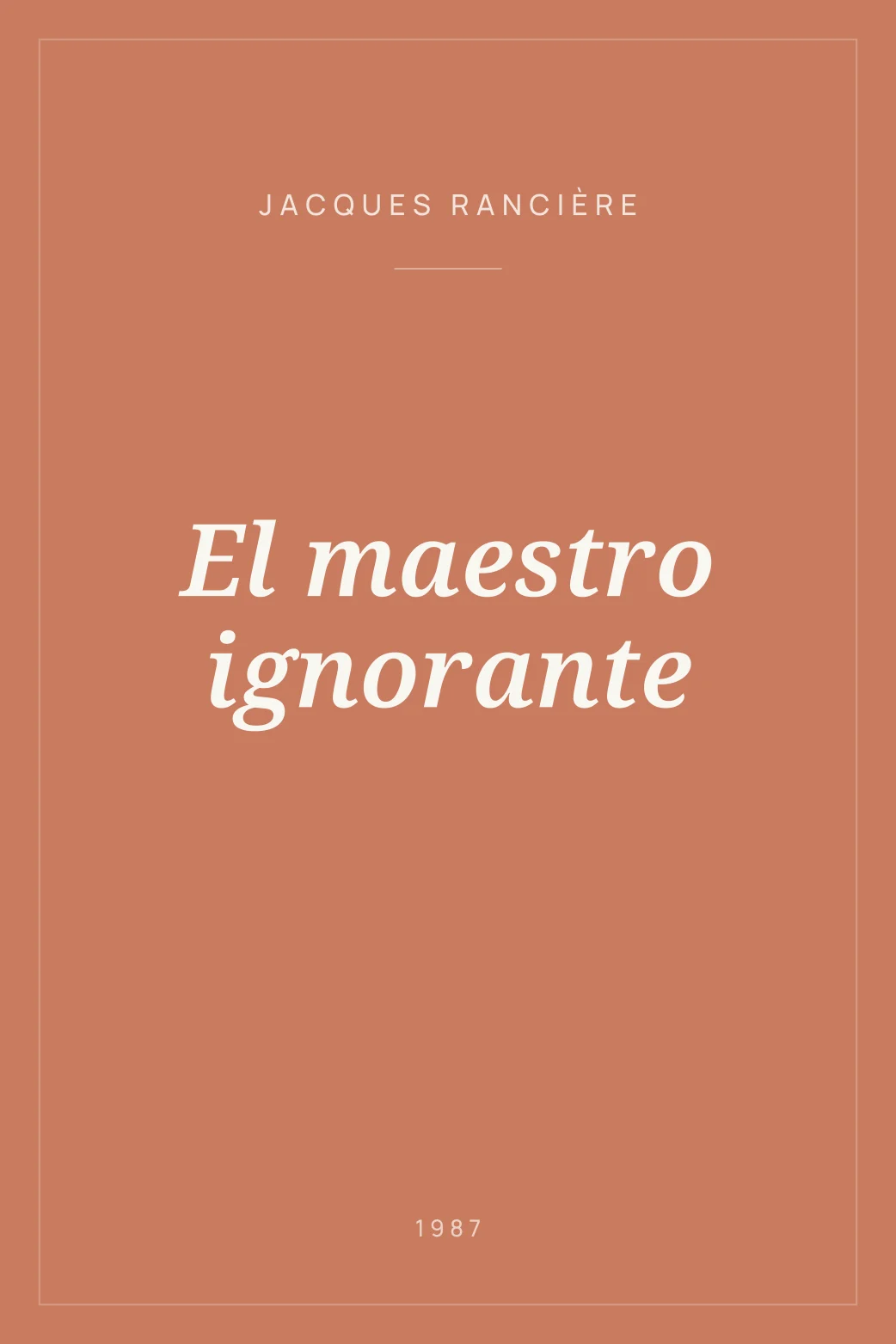 Portada de El maestro ignorante