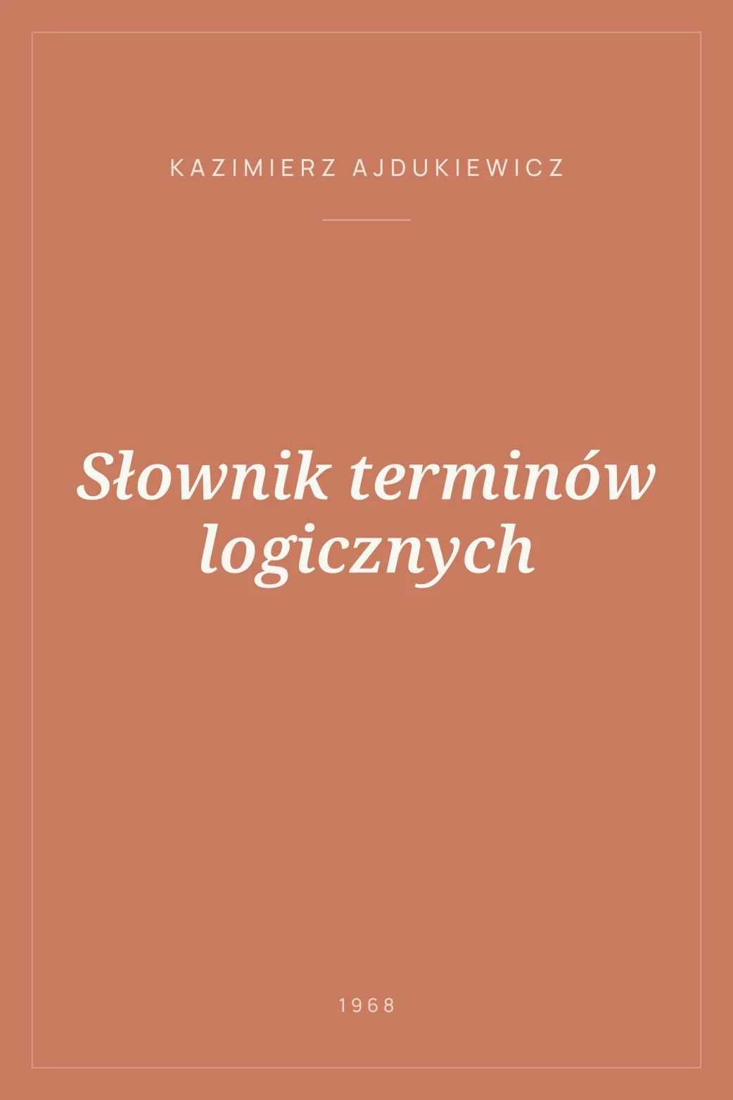Portada de Słownik terminów logicznych