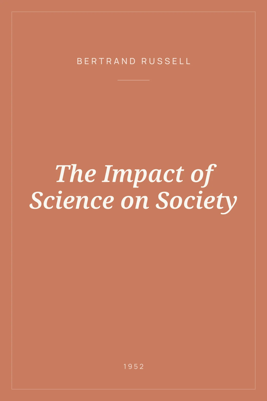 Portada de The Impact of Science on Society