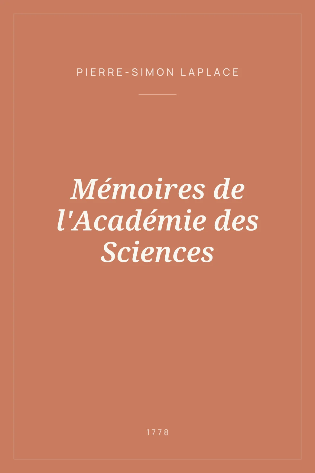 Portada de Mémoires de l'Académie des Sciences