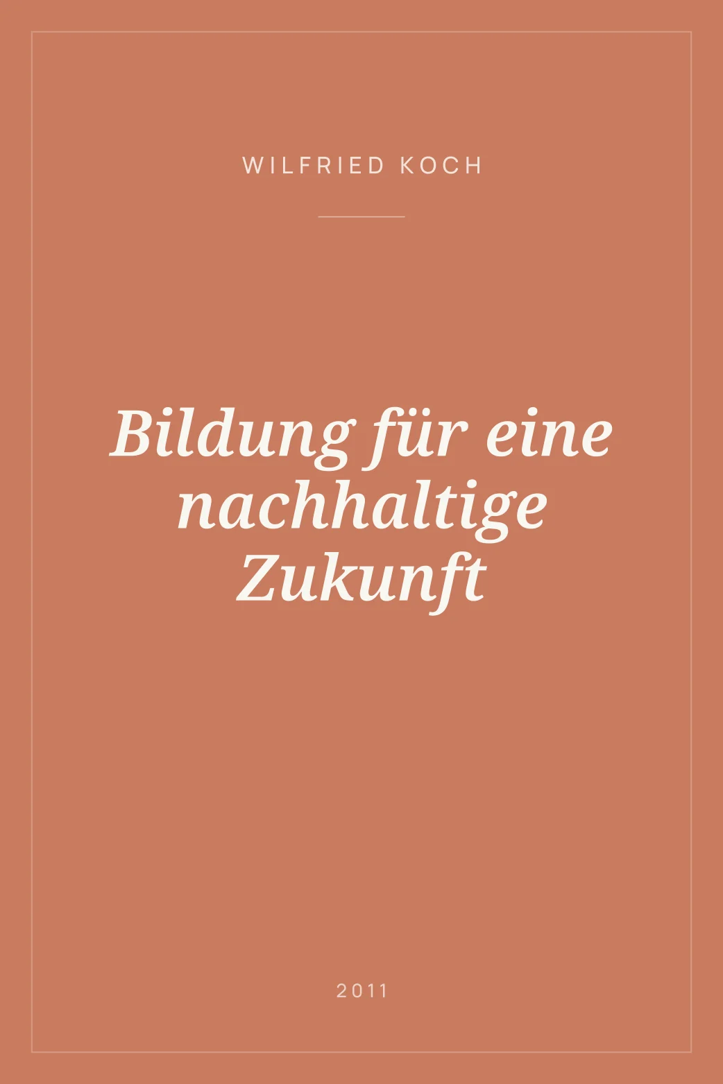 Portada de Bildung für eine nachhaltige Zukunft