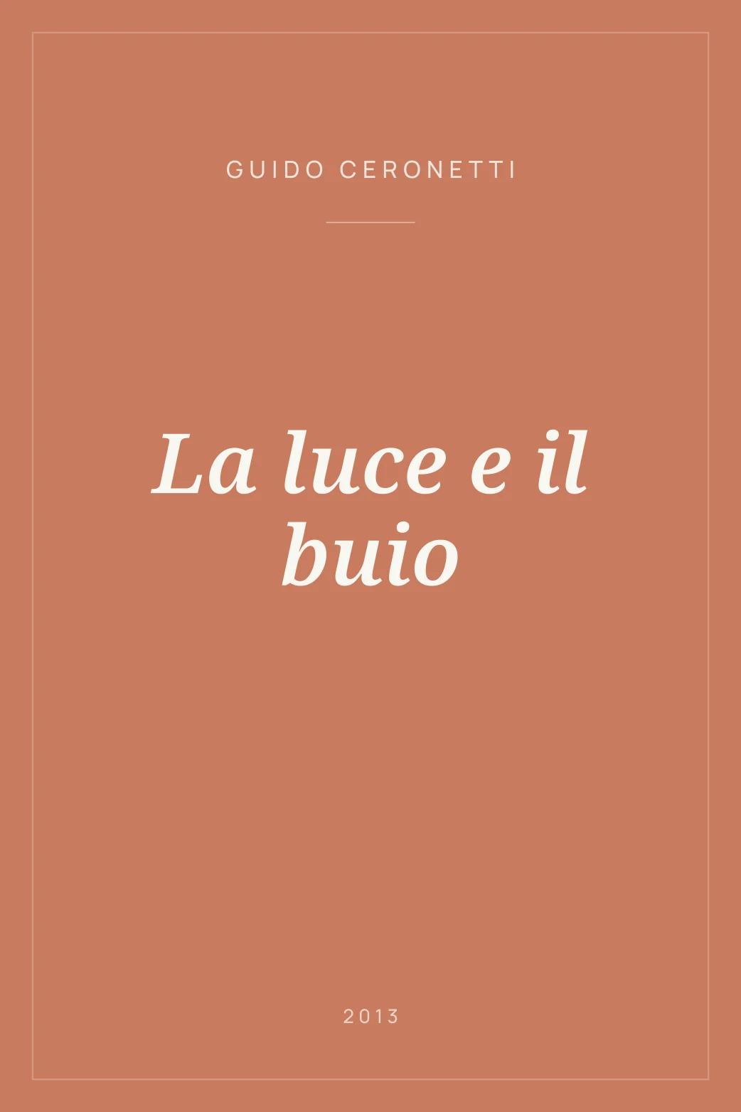 Portada de La luce e il buio