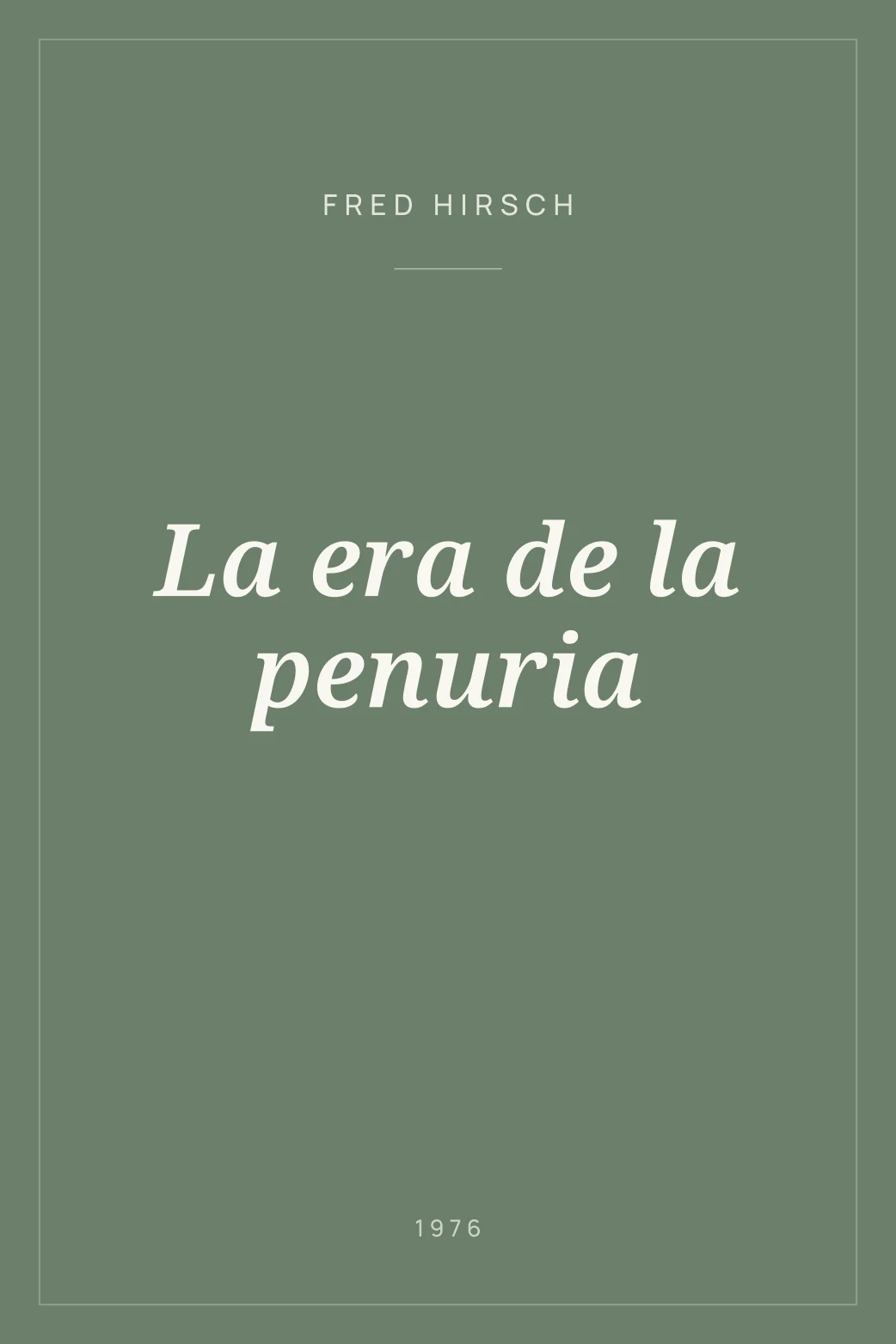 Portada de La era de la penuria