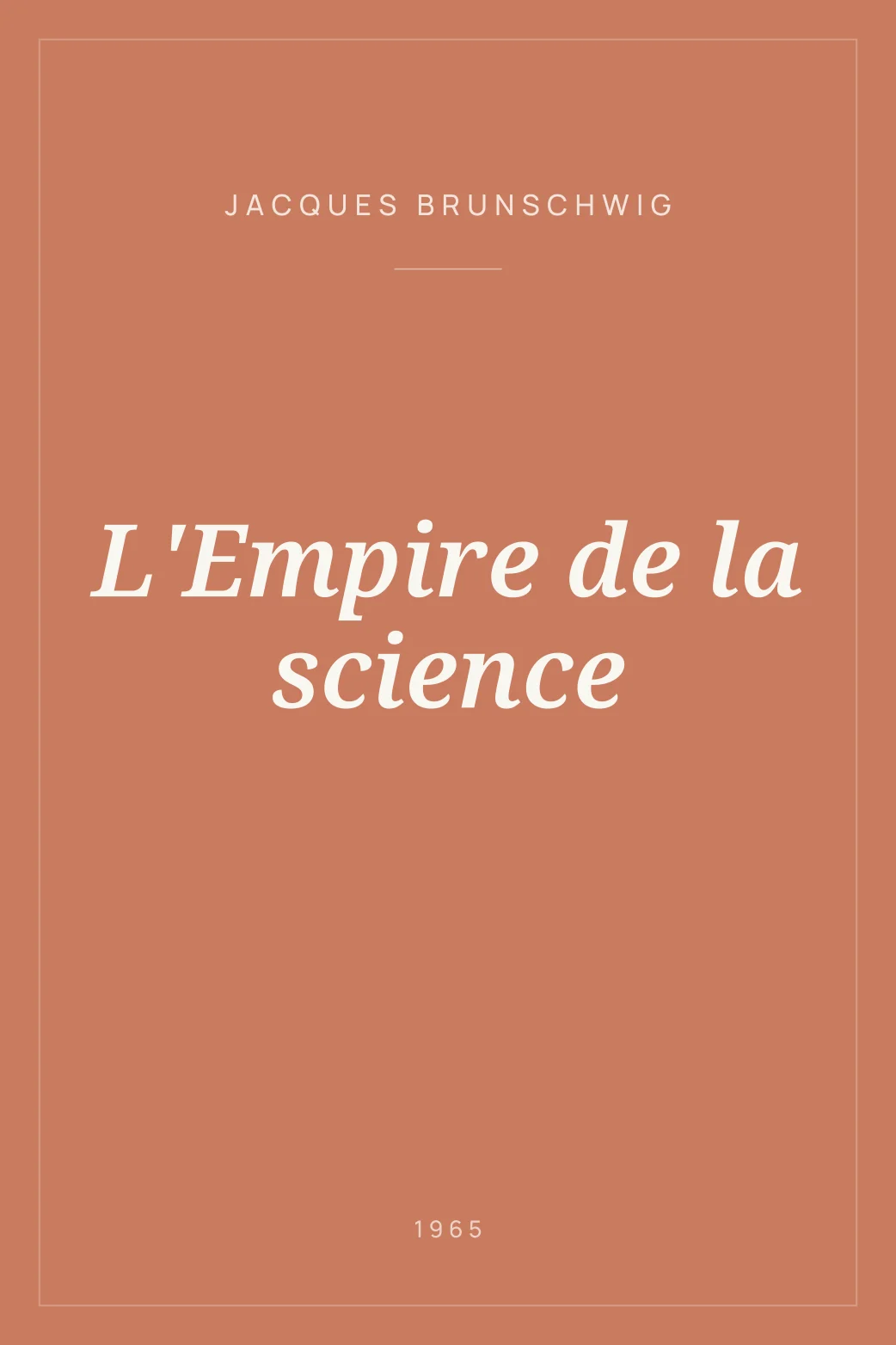 Portada de L'Empire de la science