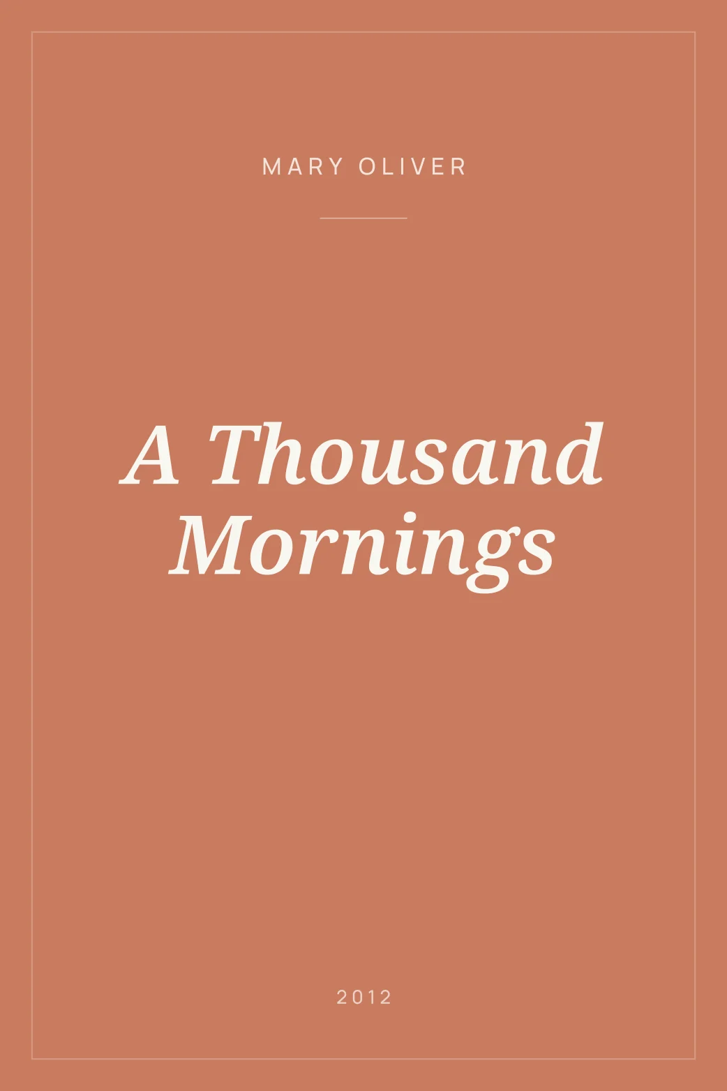 Portada de A Thousand Mornings