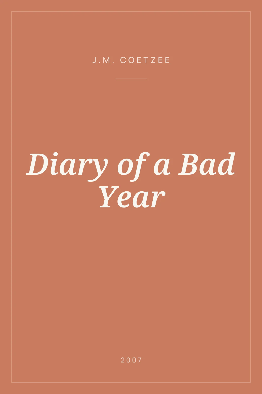Portada de Diary of a Bad Year