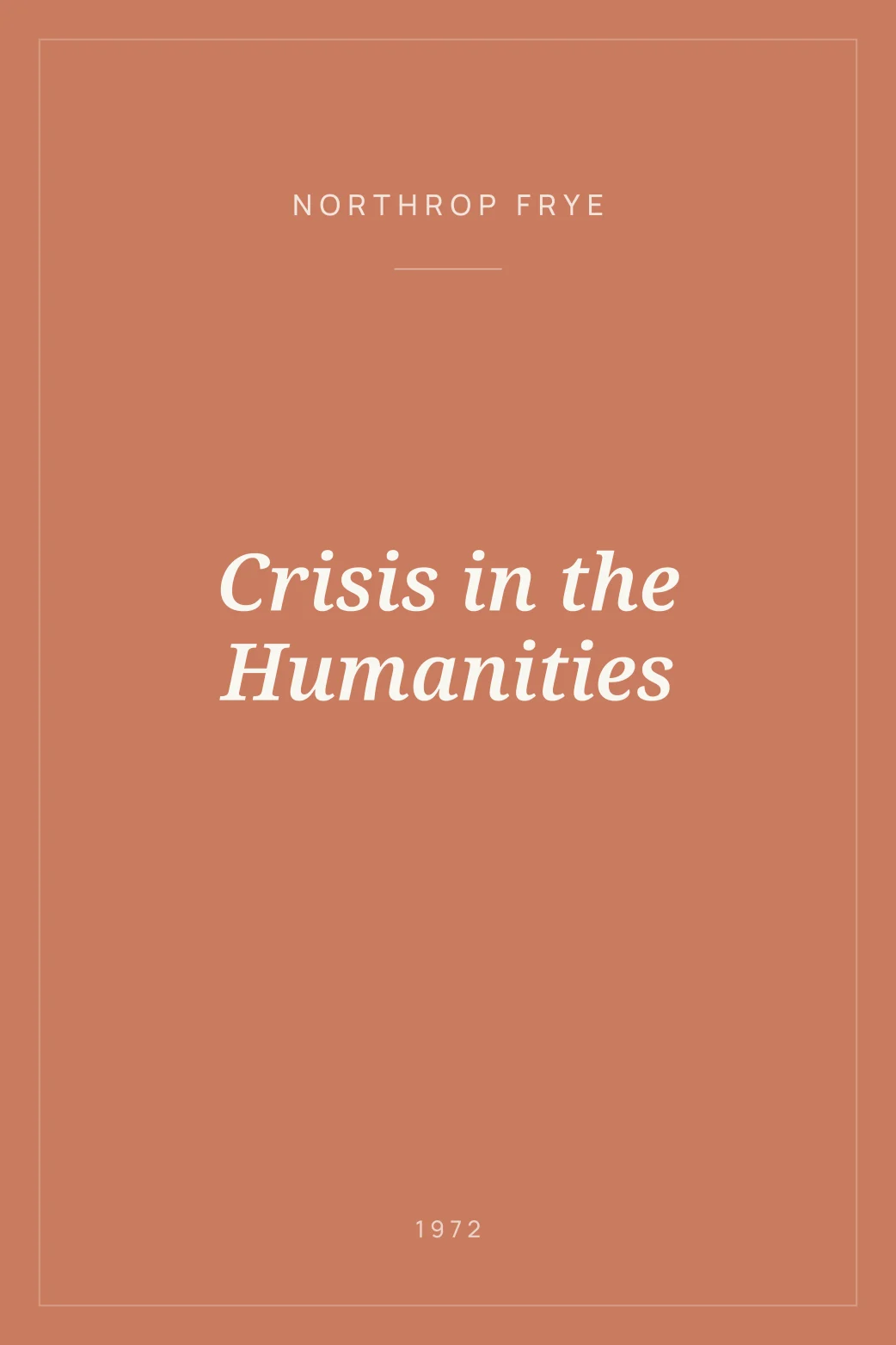 Portada de Crisis in the Humanities