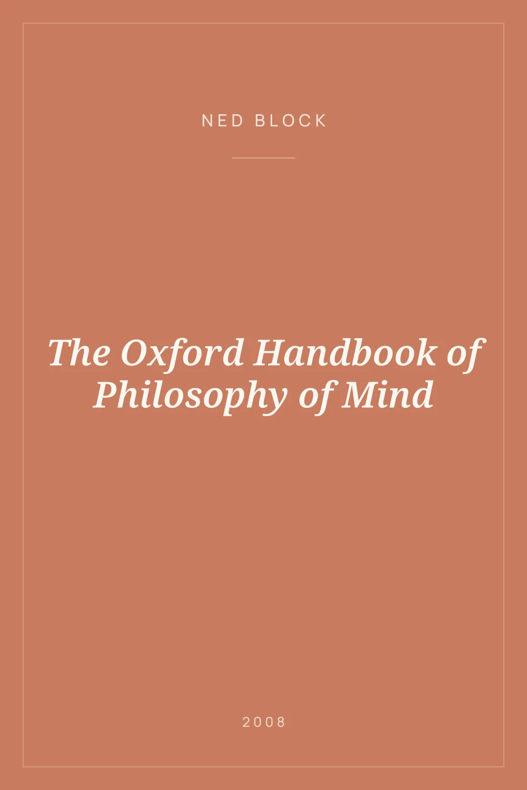 Portada de The Oxford Handbook of Philosophy of Mind
