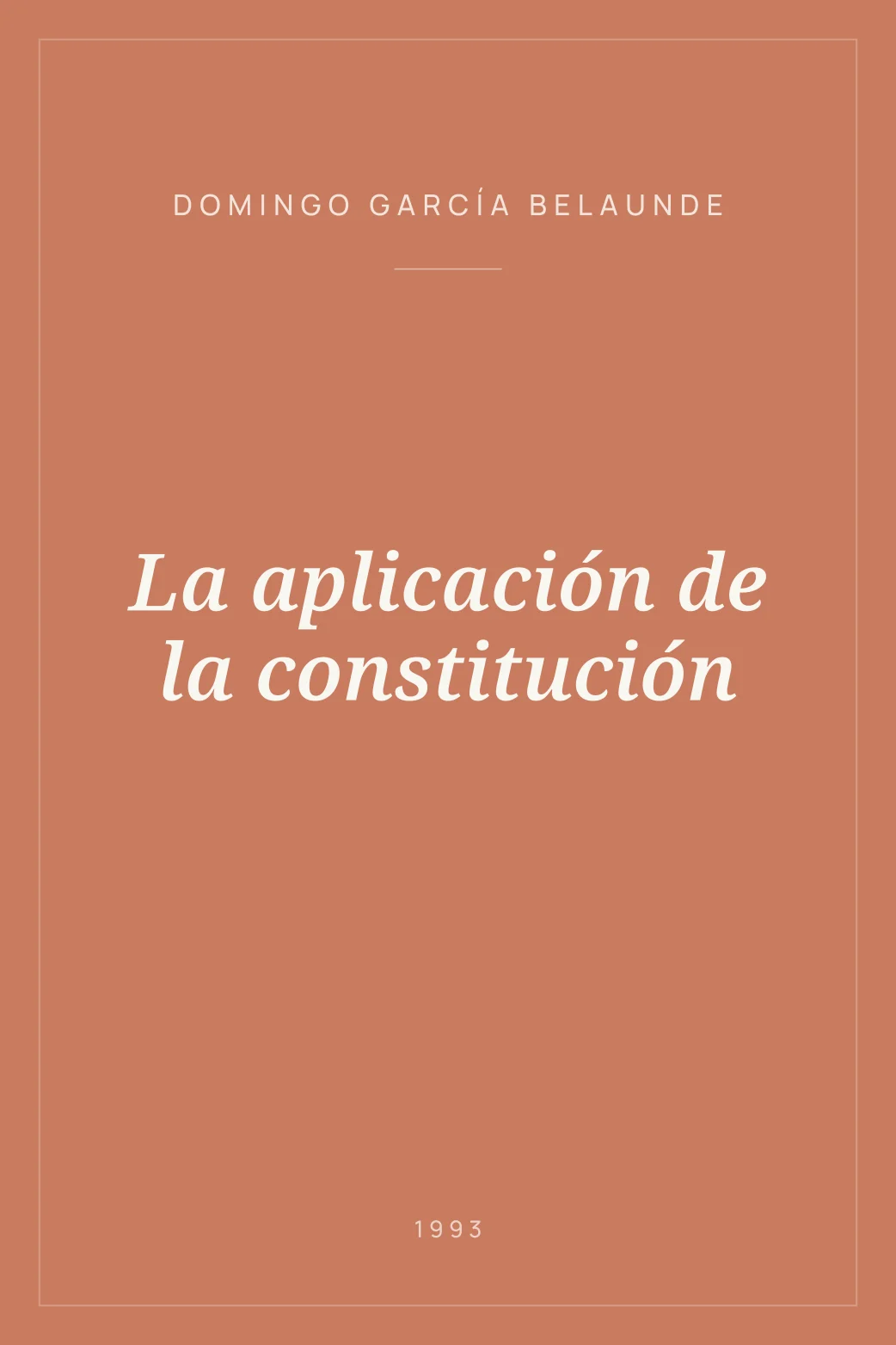 Portada de La aplicación de la constitución