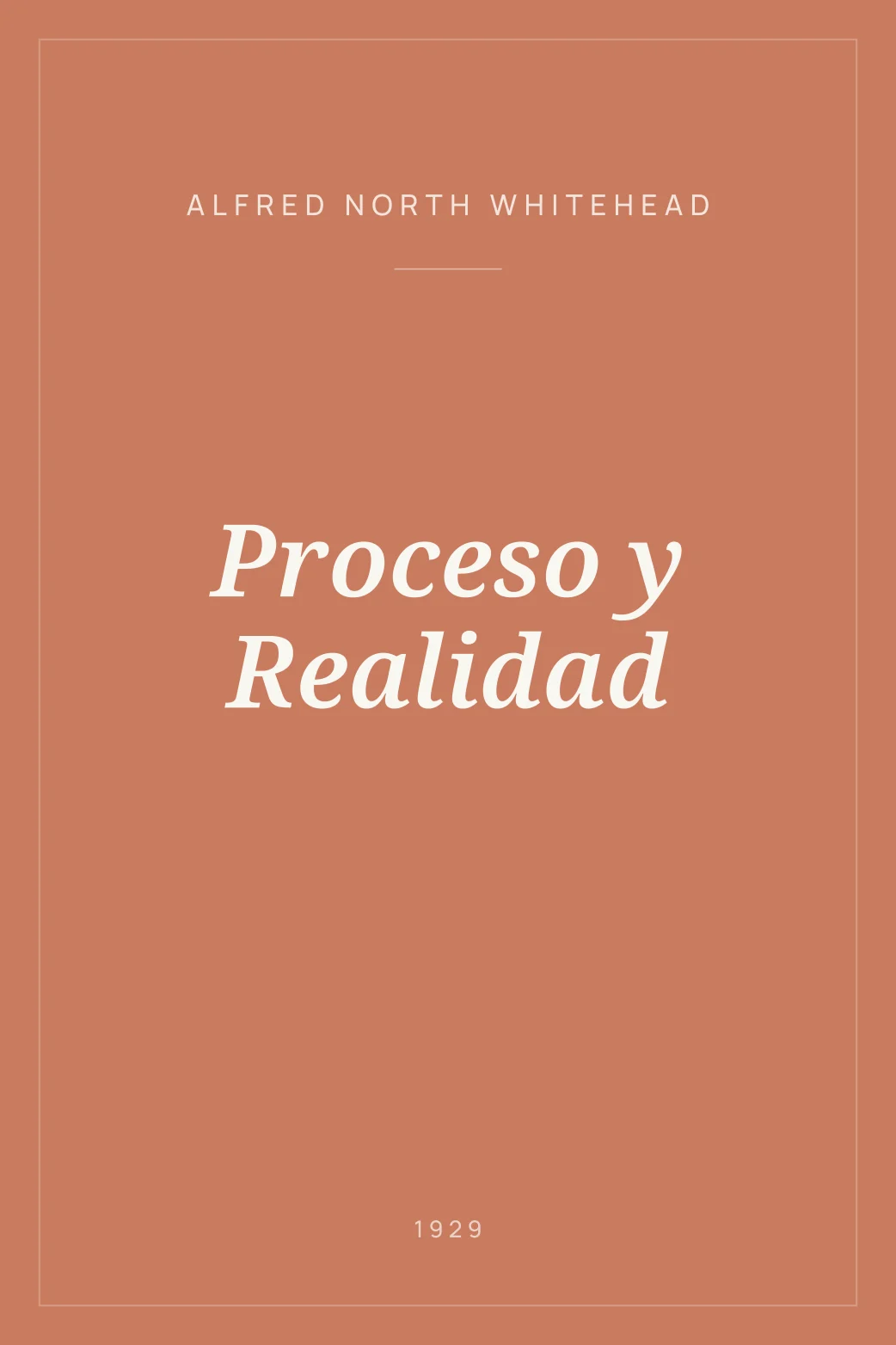 Portada de Proceso y Realidad