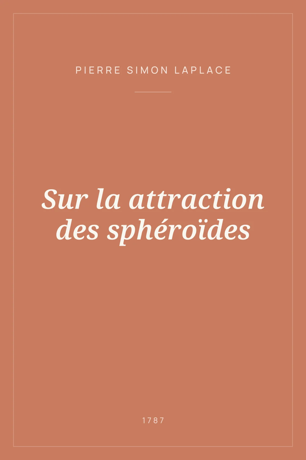 Portada de Sur la attraction des sphéroïdes