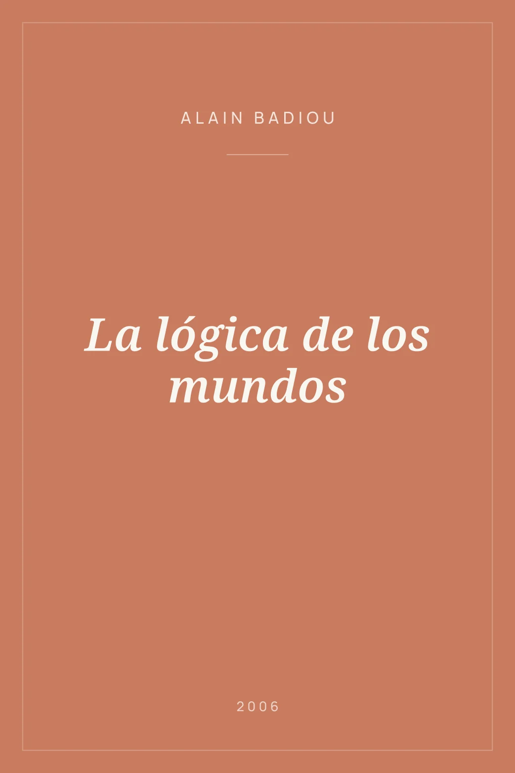 Portada de La lógica de los mundos