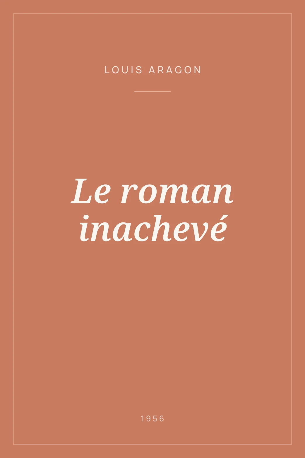 Portada de Le roman inachevé