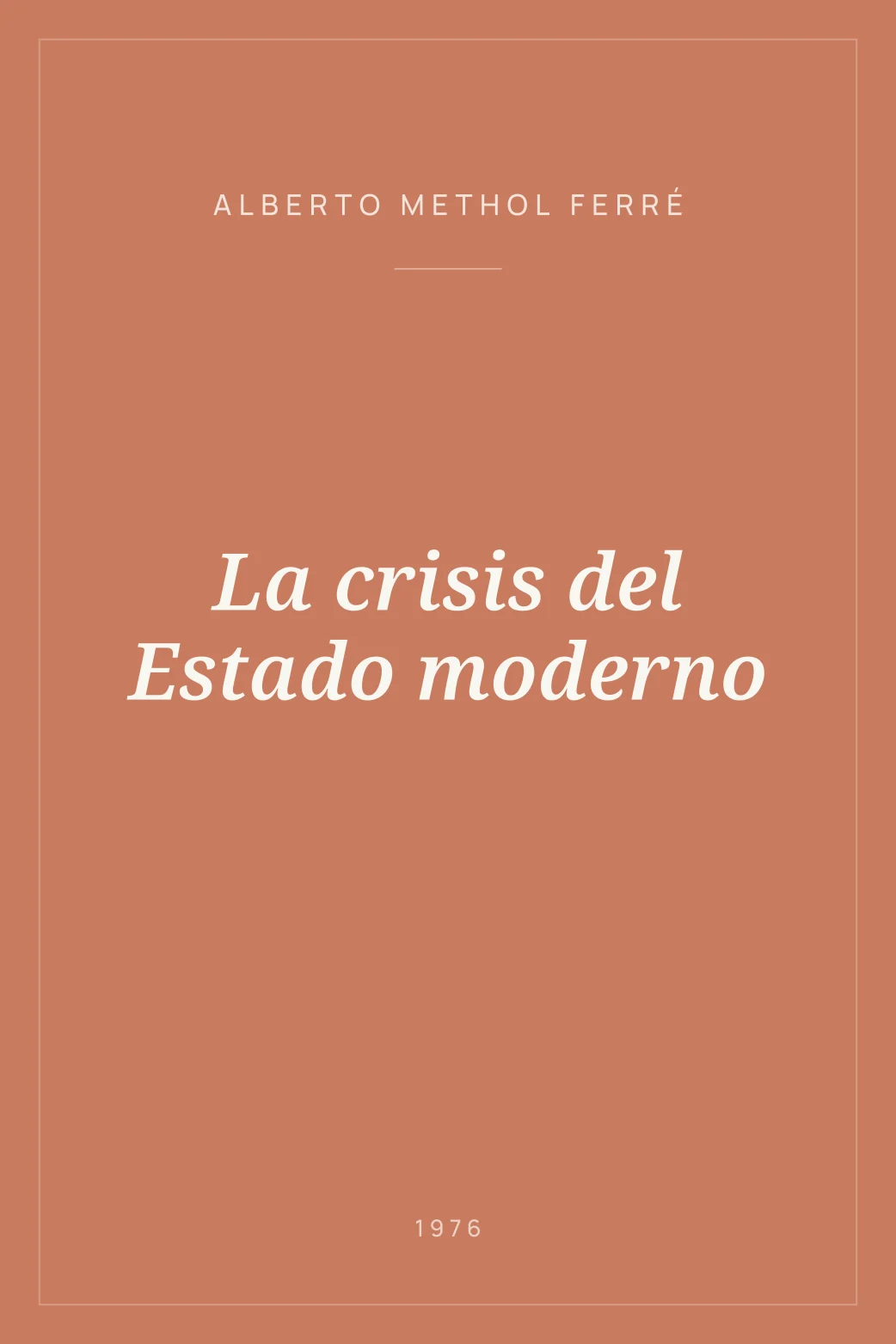 Portada de La crisis del Estado moderno