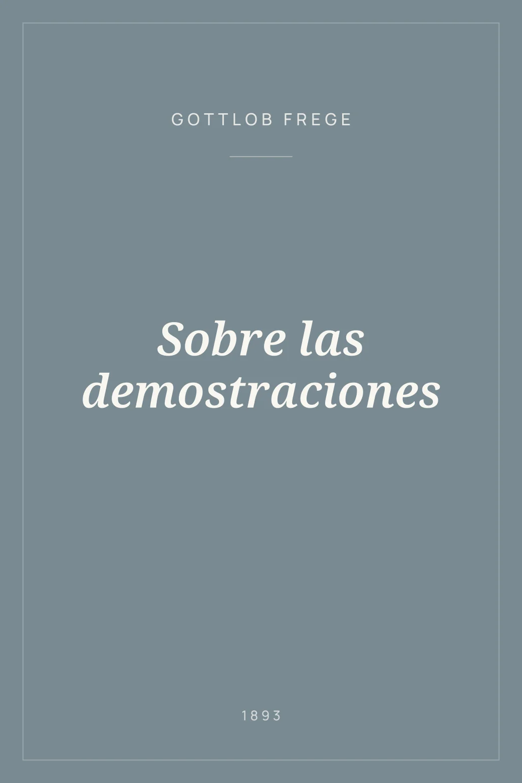 Portada de Sobre las demostraciones