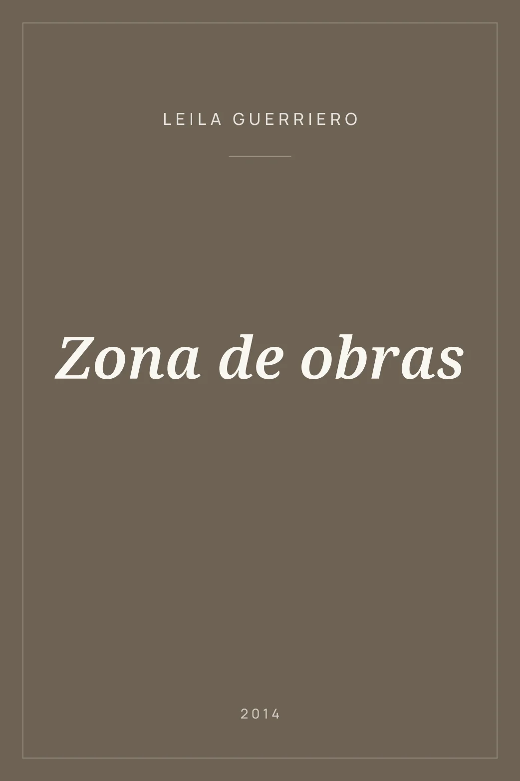 Portada de Zona de obras