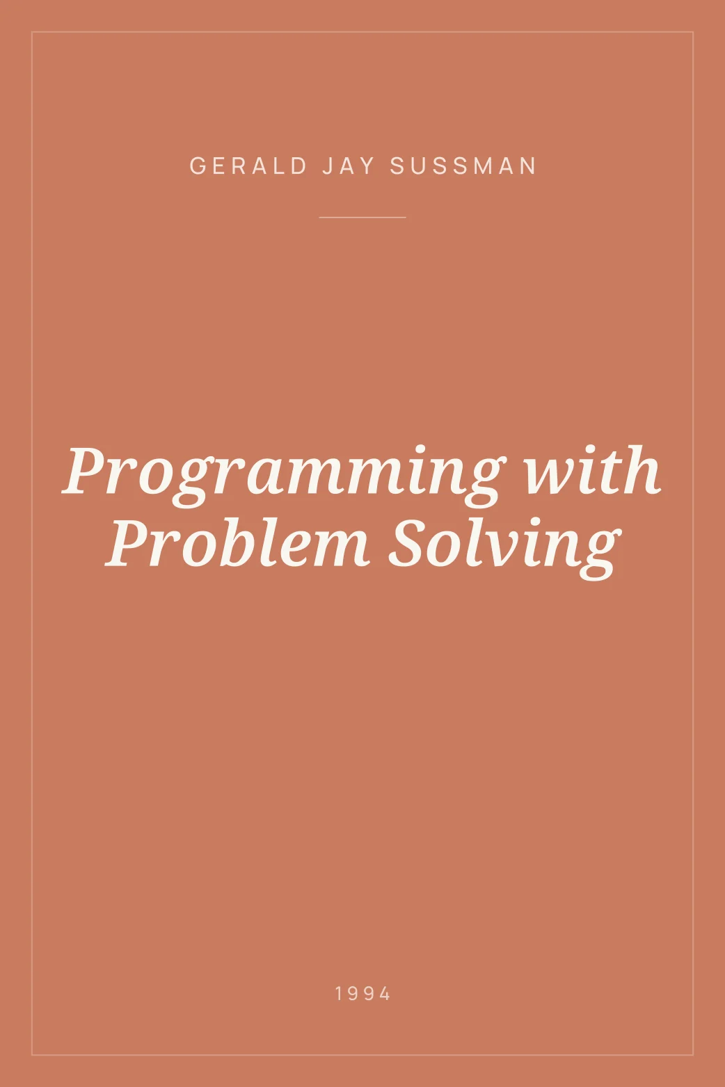 Portada de Programming with Problem Solving