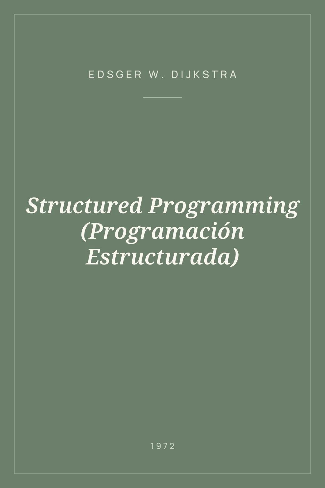 Portada de Structured Programming (Programación Estructurada)