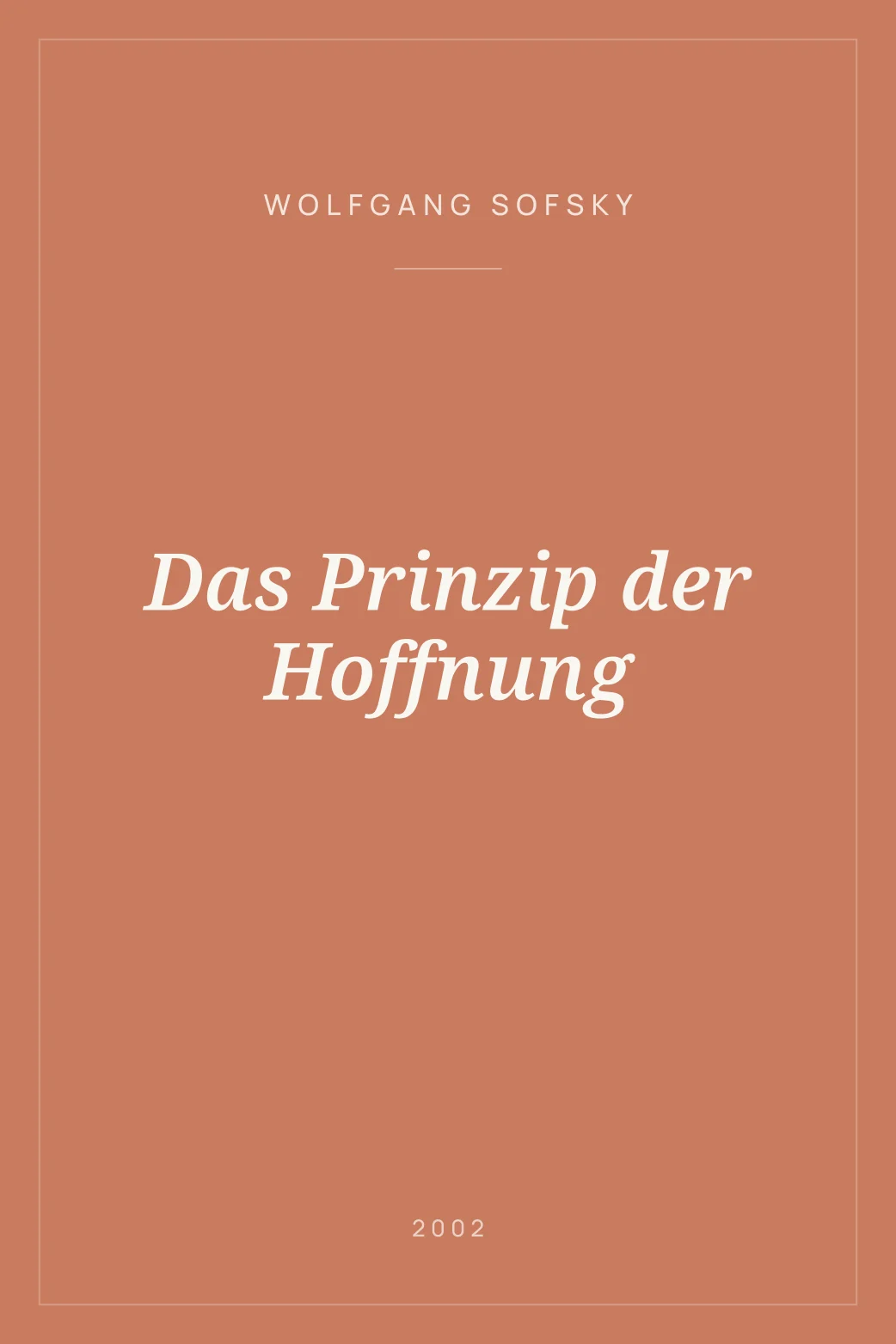 Portada de Das Prinzip der Hoffnung