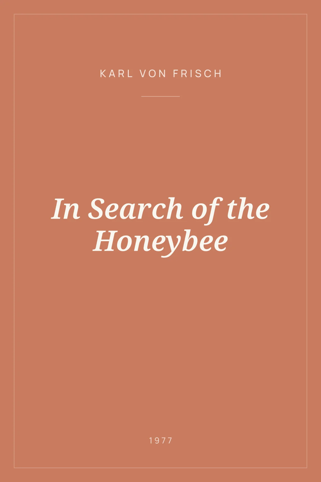 Portada de In Search of the Honeybee