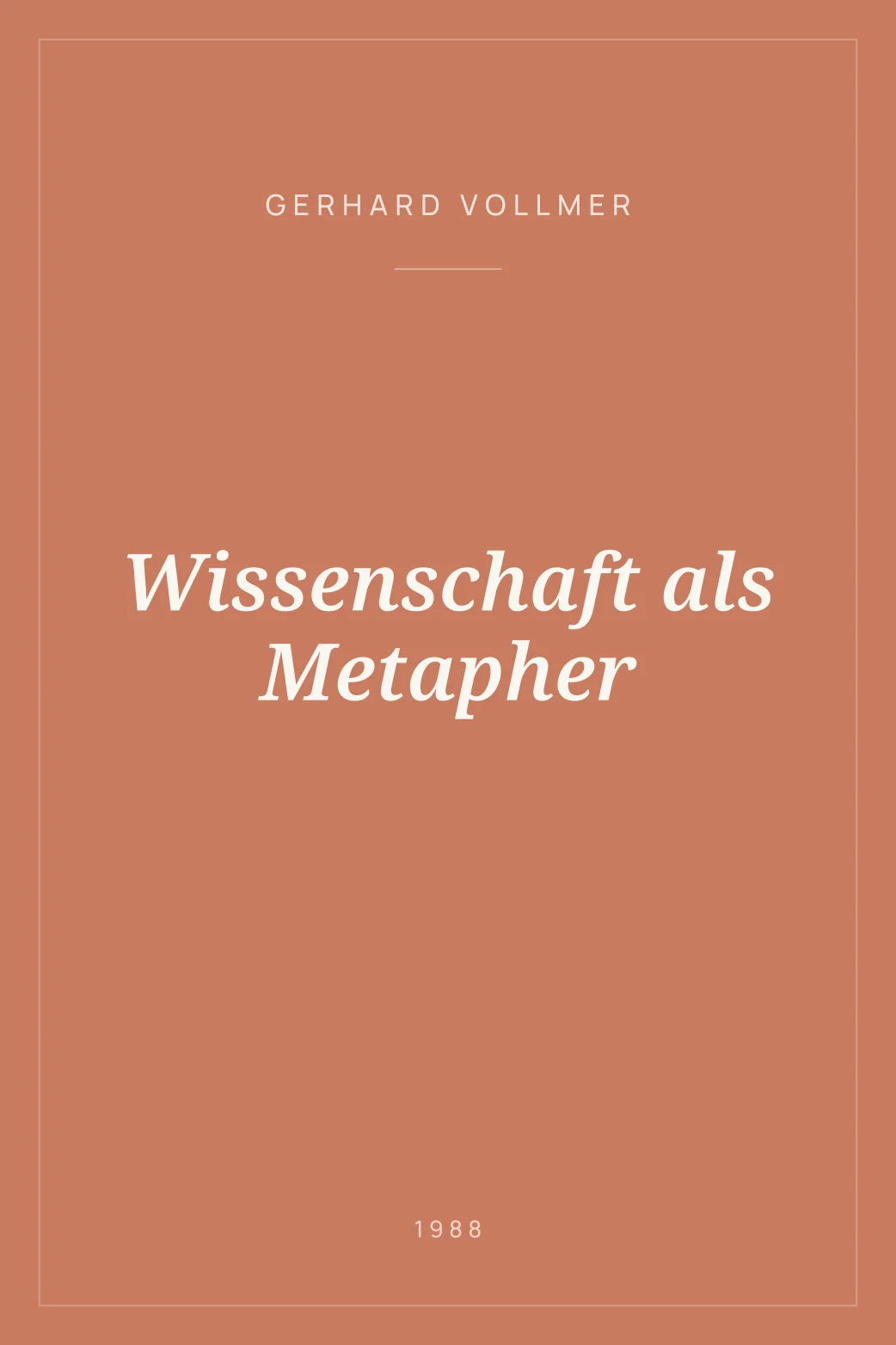 Portada de Wissenschaft als Metapher