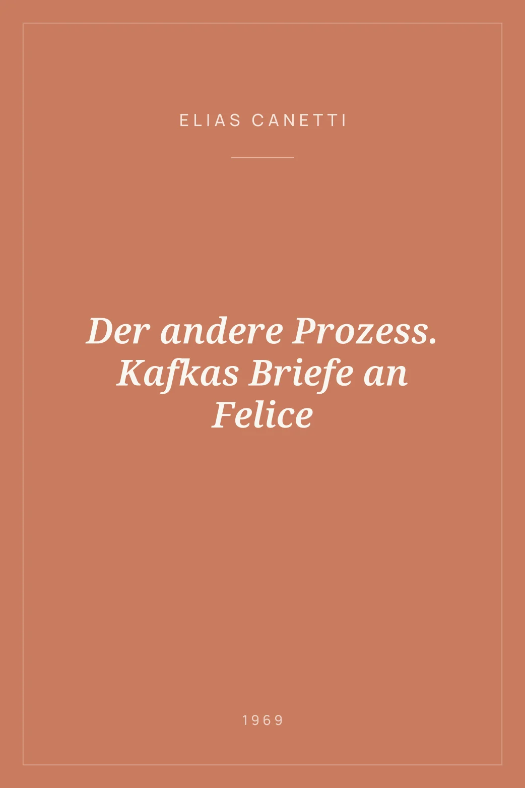 Portada de Der andere Prozess. Kafkas Briefe an Felice
