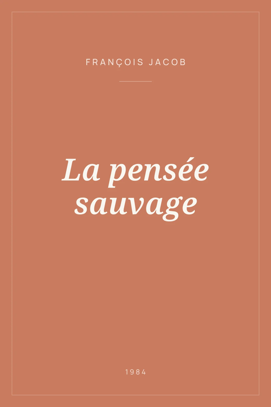 Portada de La pensée sauvage