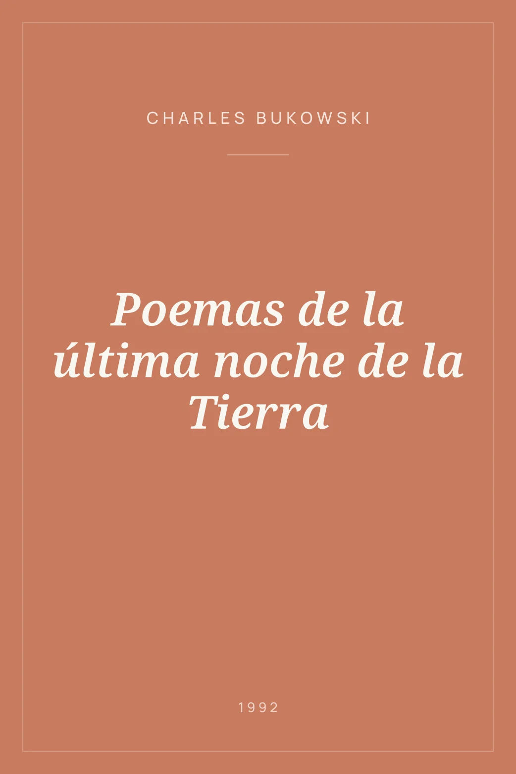 Portada de Poemas de la última noche de la Tierra