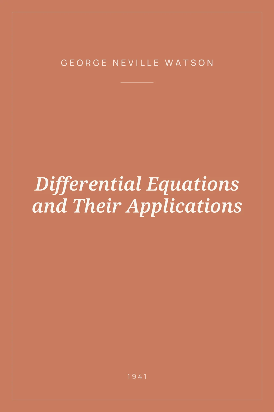 Portada de Differential Equations and Their Applications