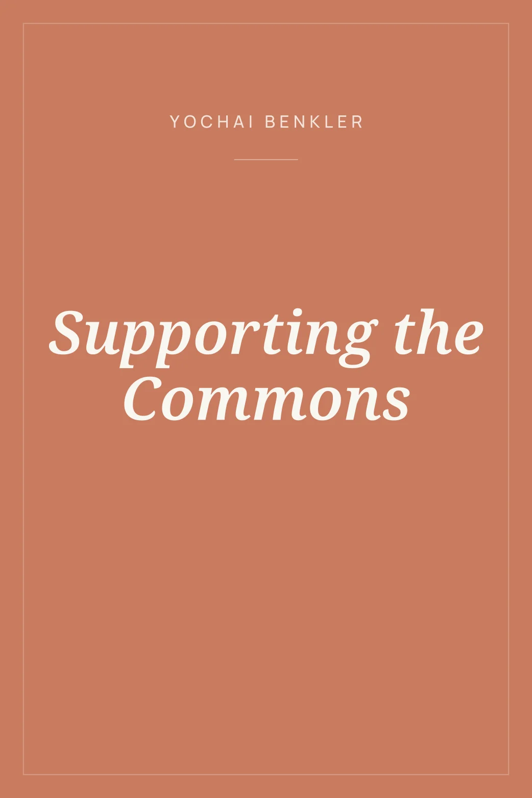 Portada de Supporting the Commons
