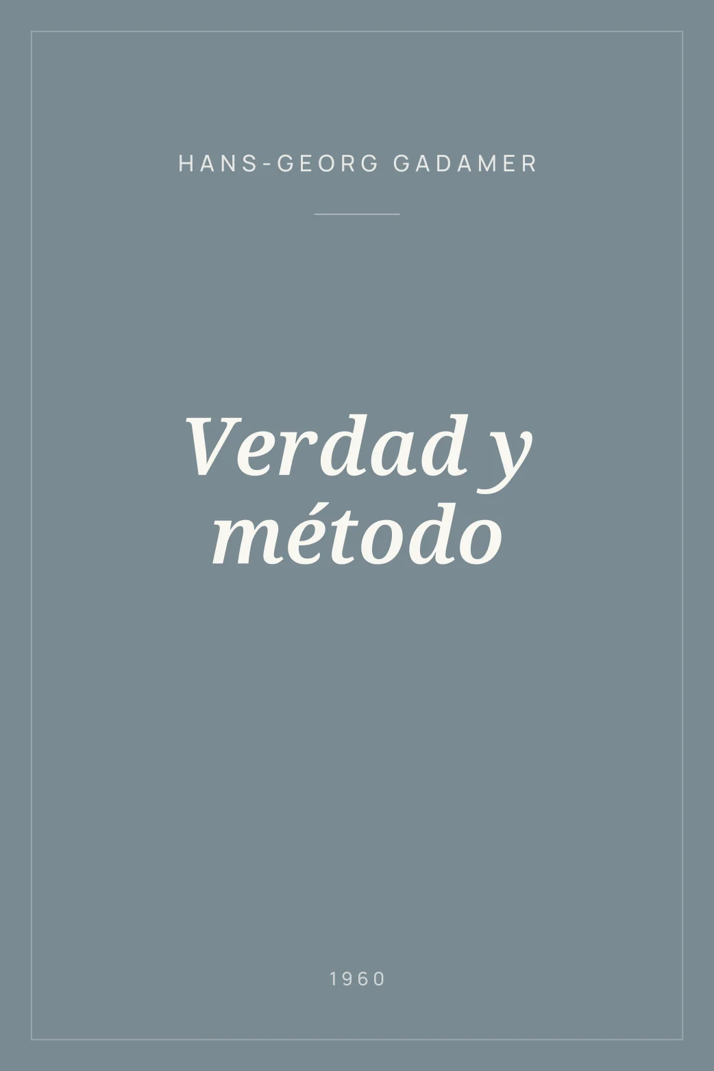 Portada de Verdad y método