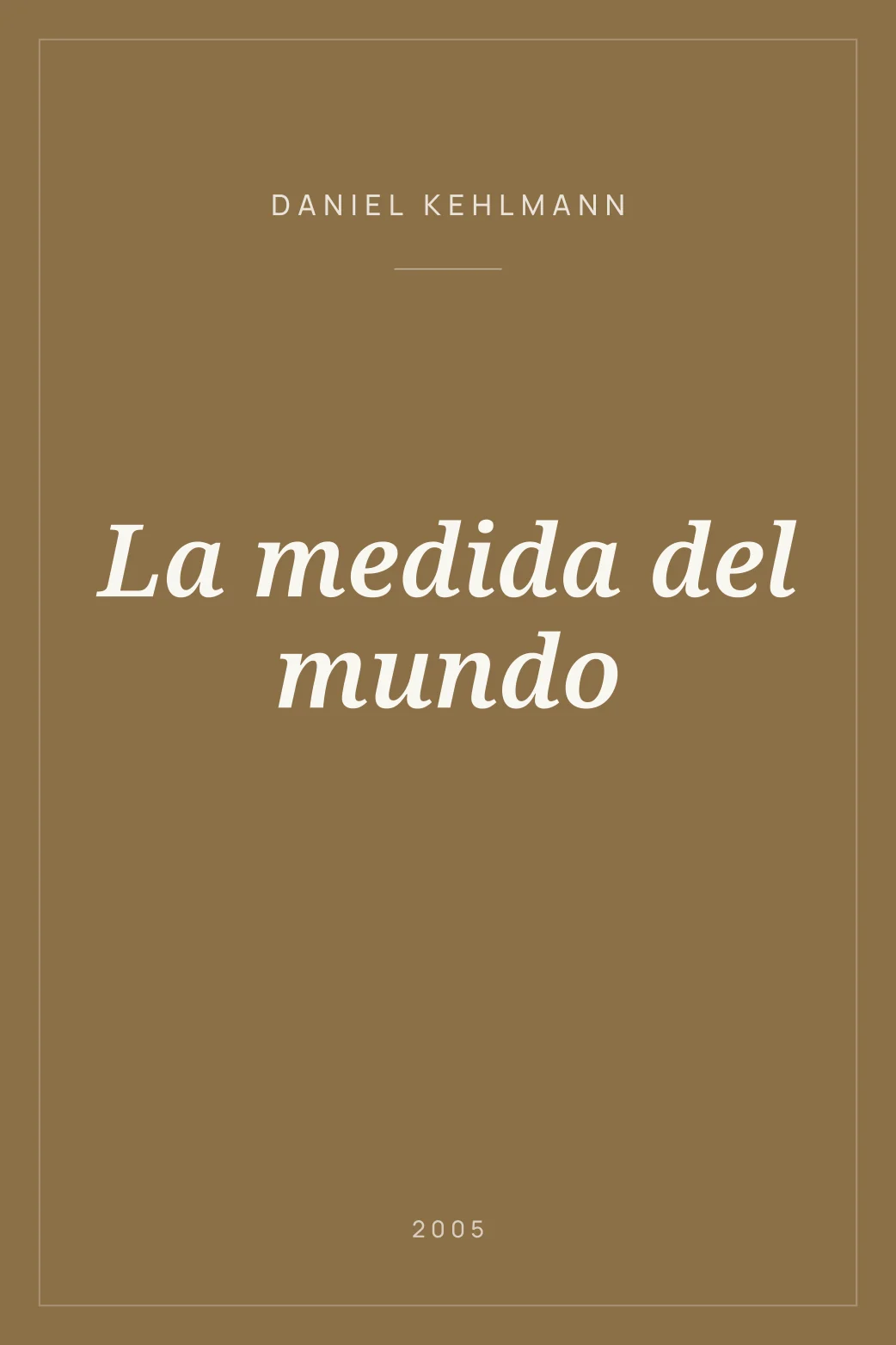 Portada de La medida del mundo