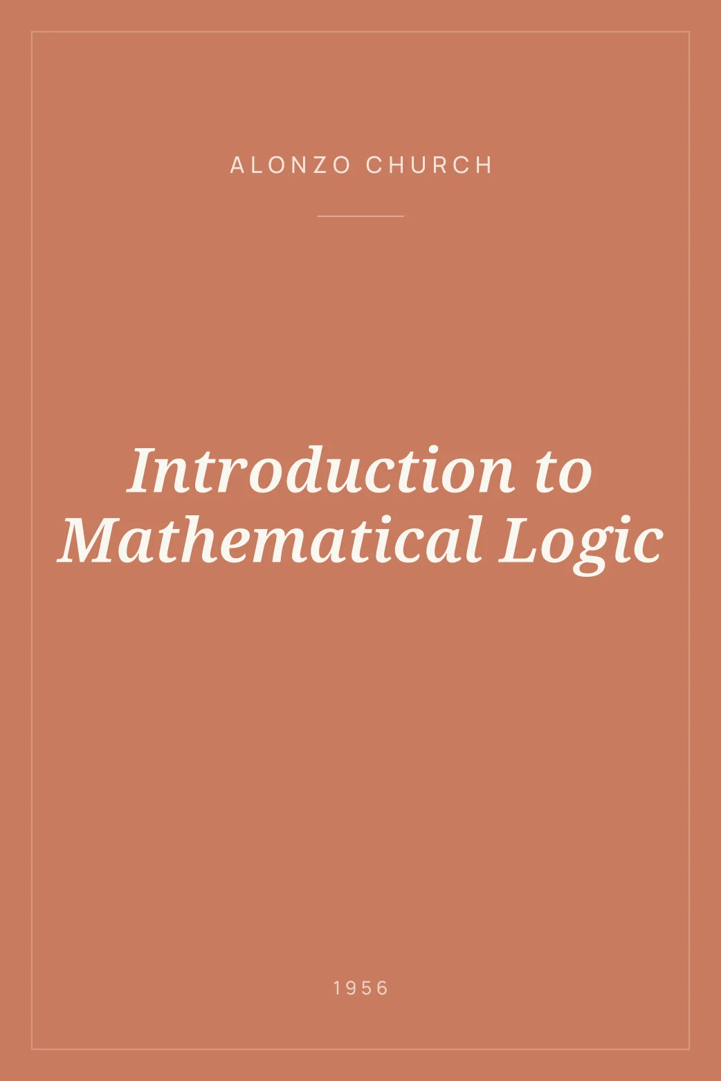 Portada de Introduction to Mathematical Logic