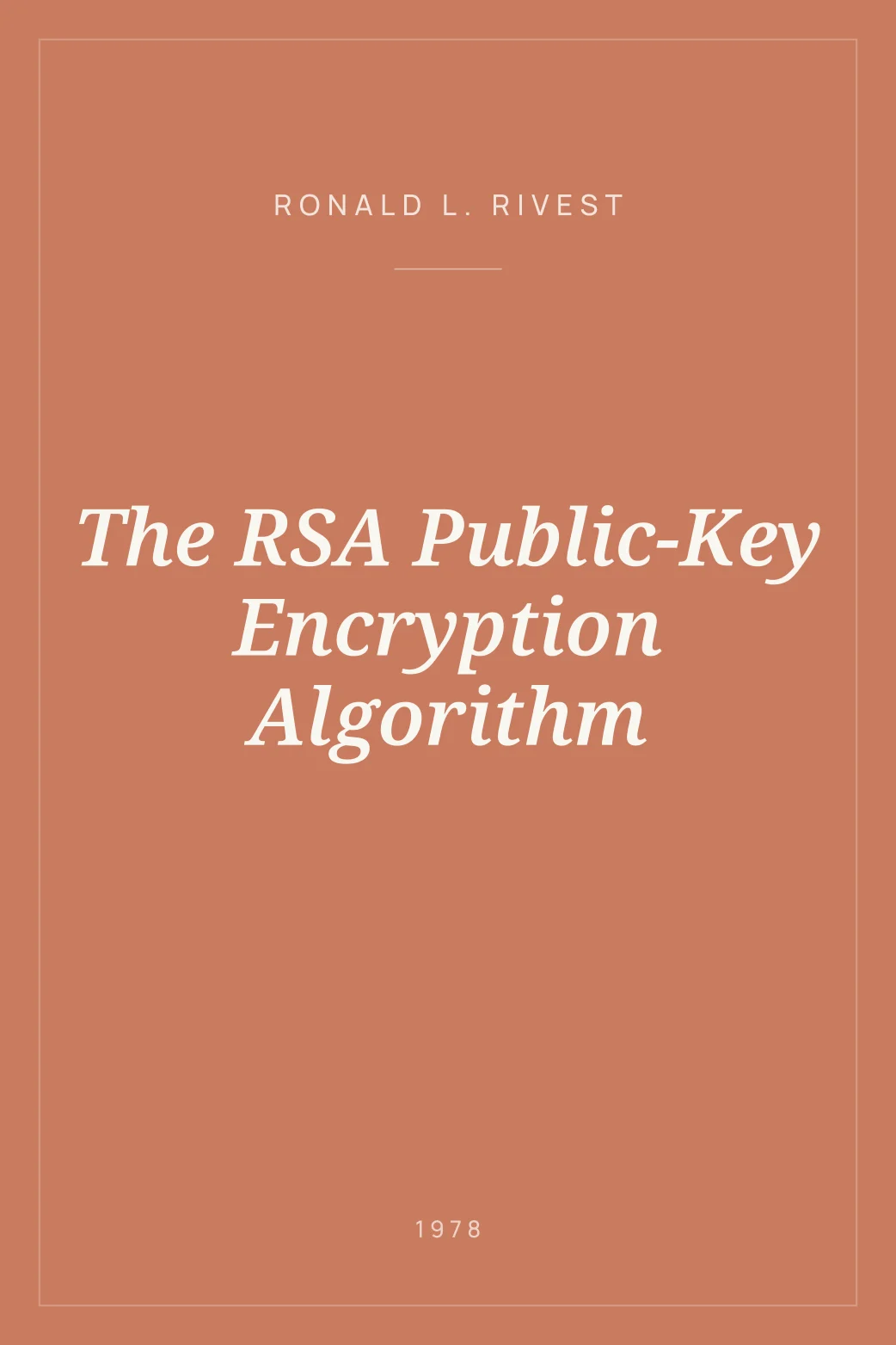 Portada de The RSA Public-Key Encryption Algorithm