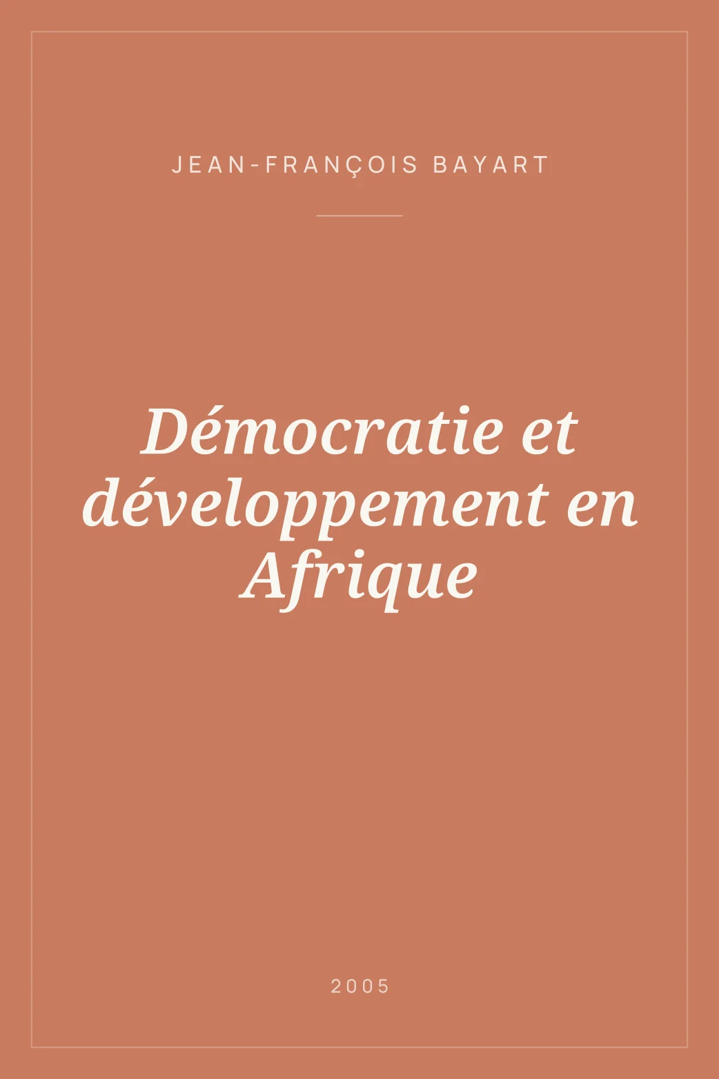 Portada de Démocratie et développement en Afrique