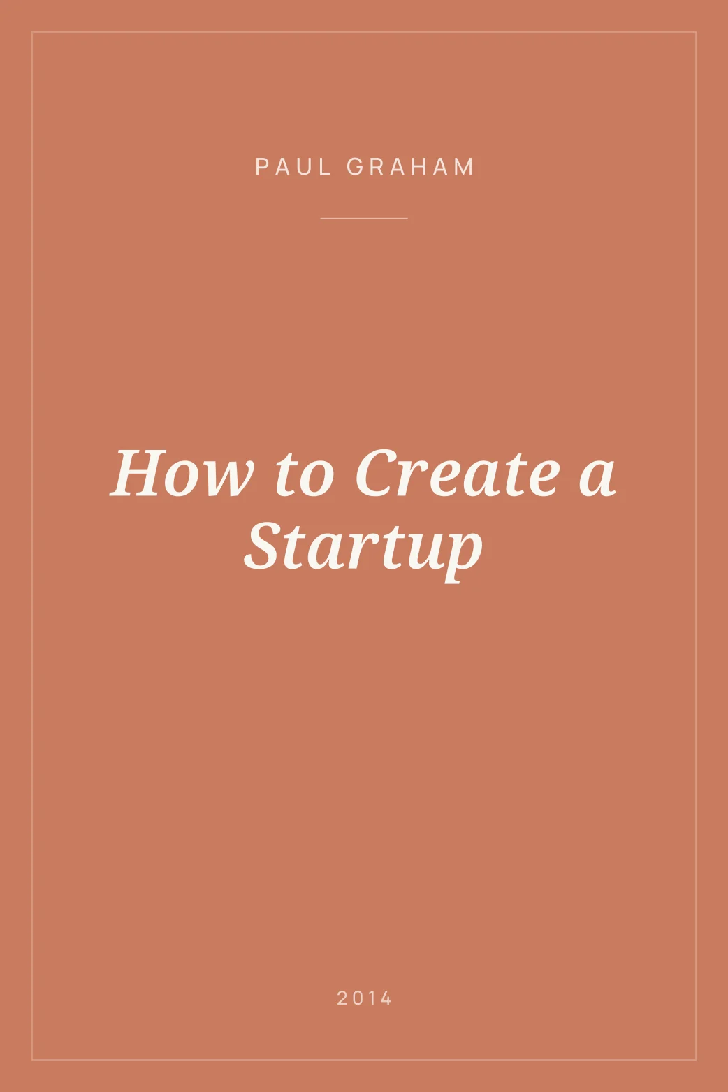 Portada de How to Create a Startup
