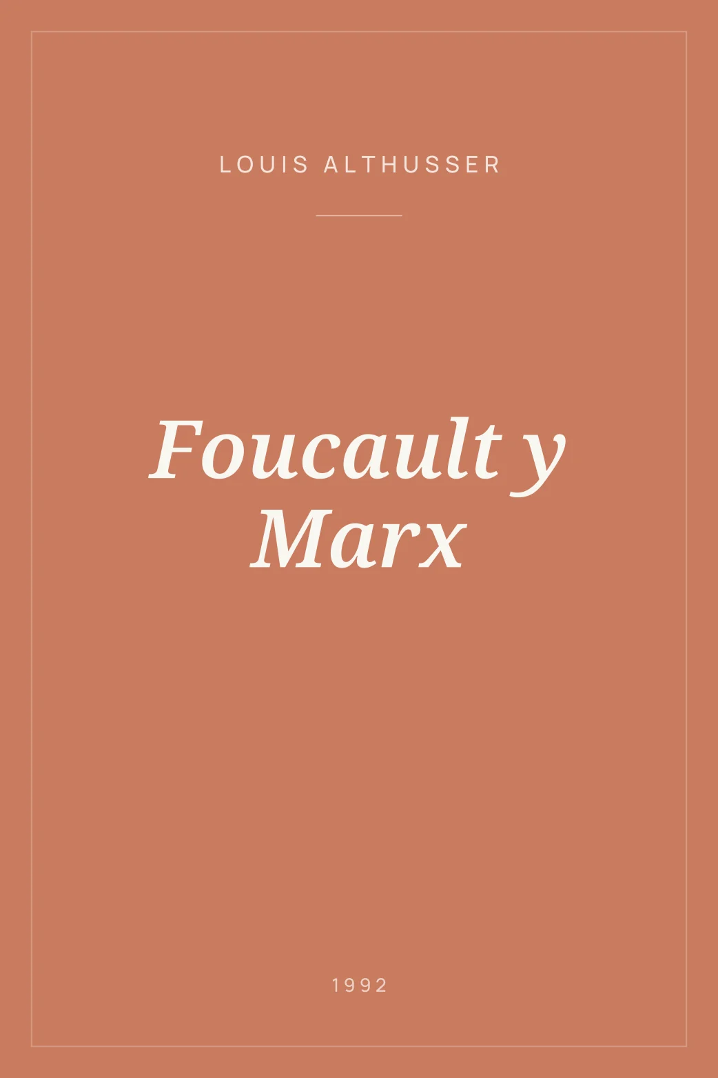 Portada de Foucault y Marx
