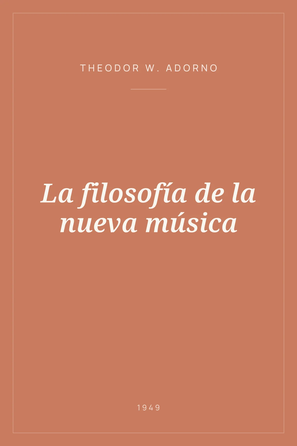 Portada de La filosofía de la nueva música